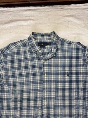 Ralph Lauren Polo, men, XL, Plaid Button-Down Shirt in Blue and White